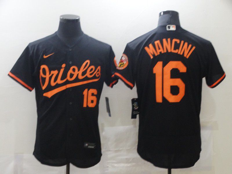 Men Baltimore Orioles 16 Mancini Black Elite 2021 Nike MLB Jersey